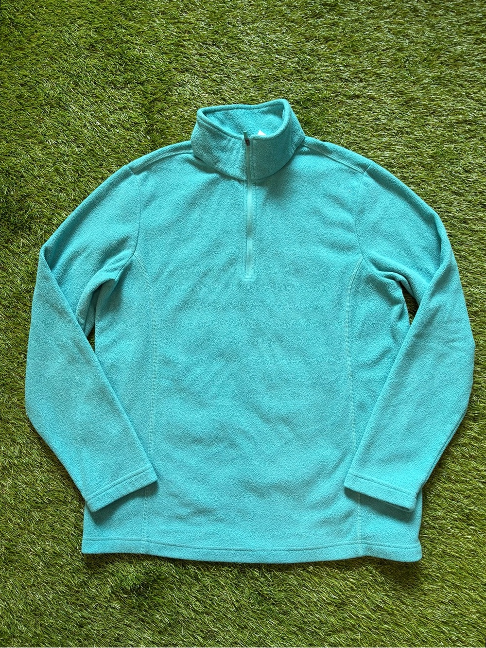 Lands’ End Turquoise Blue Fleece Quarter Zip Pullover Small
